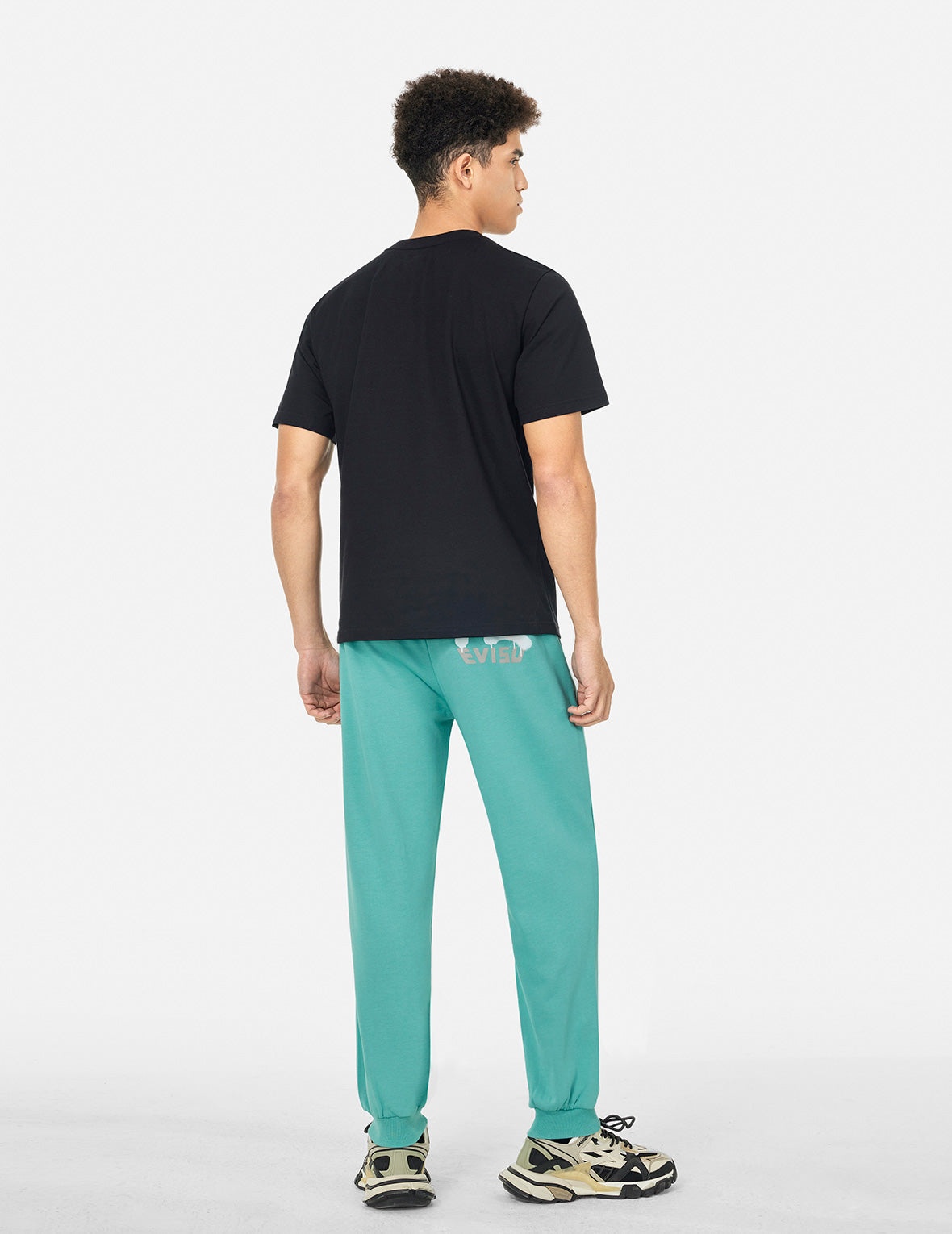 Spray-dyed Seagull and Logo Print Straight Fit Sweatpants - 3