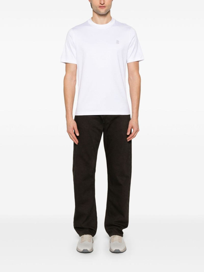 Brunello Cucinelli logo-embroidered T-shirt outlook