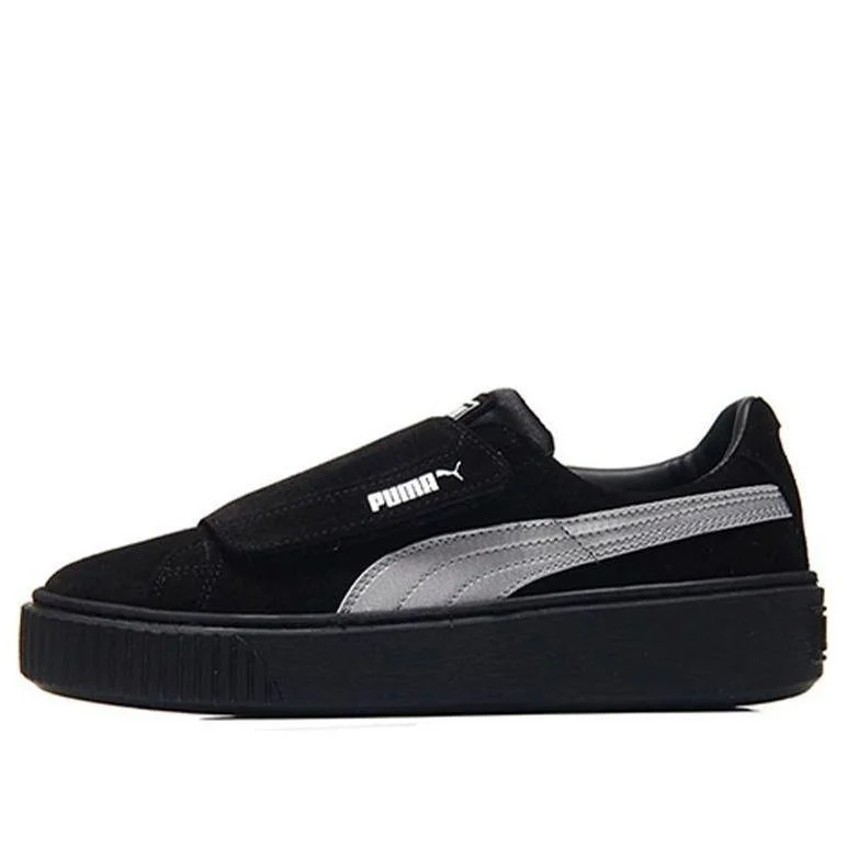 (WMNS) PUMA Platform Strap Satin Shoes Black 366009-02 - 1