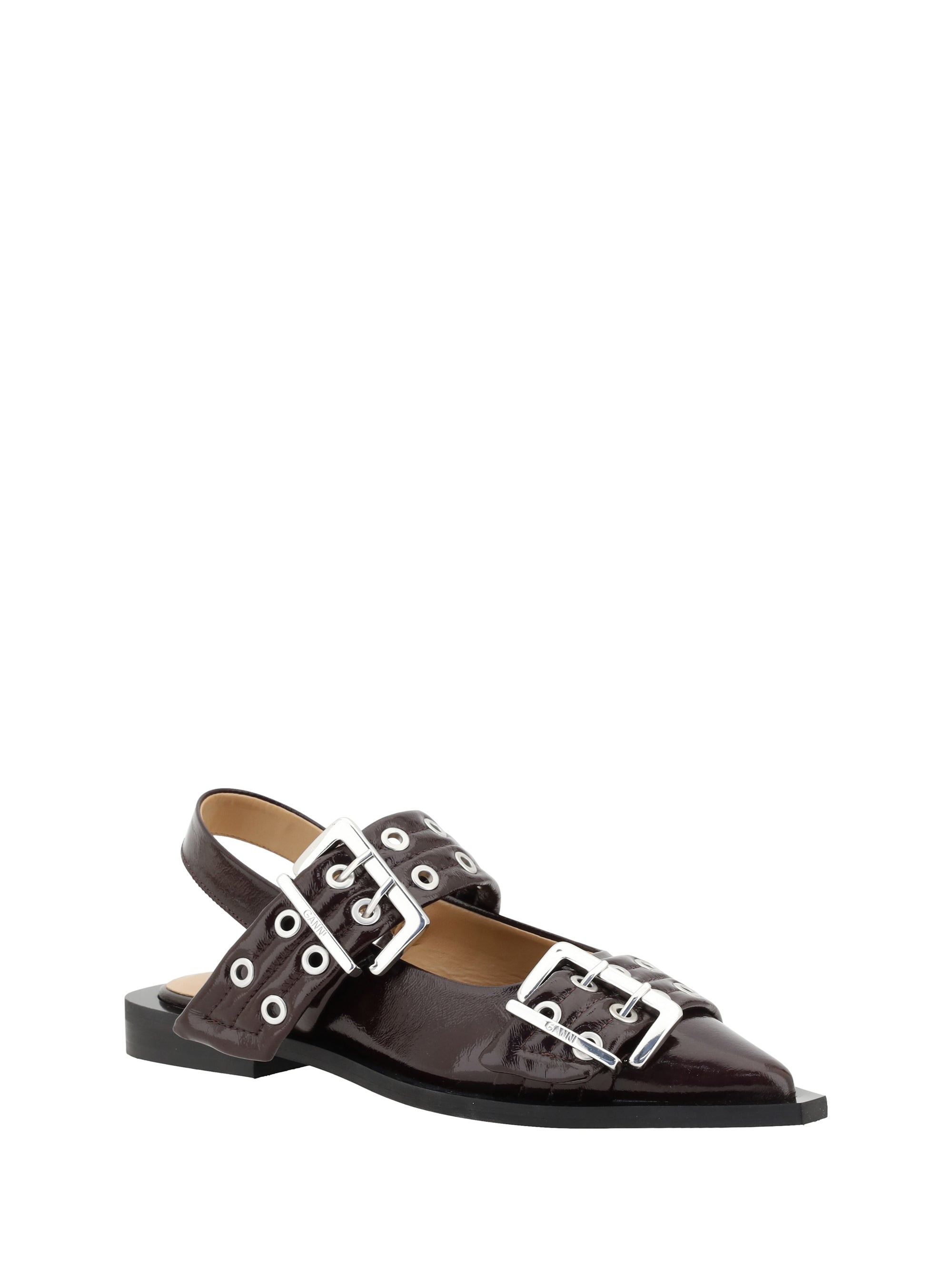 Ganni Women Buckle Ballerinas - 2