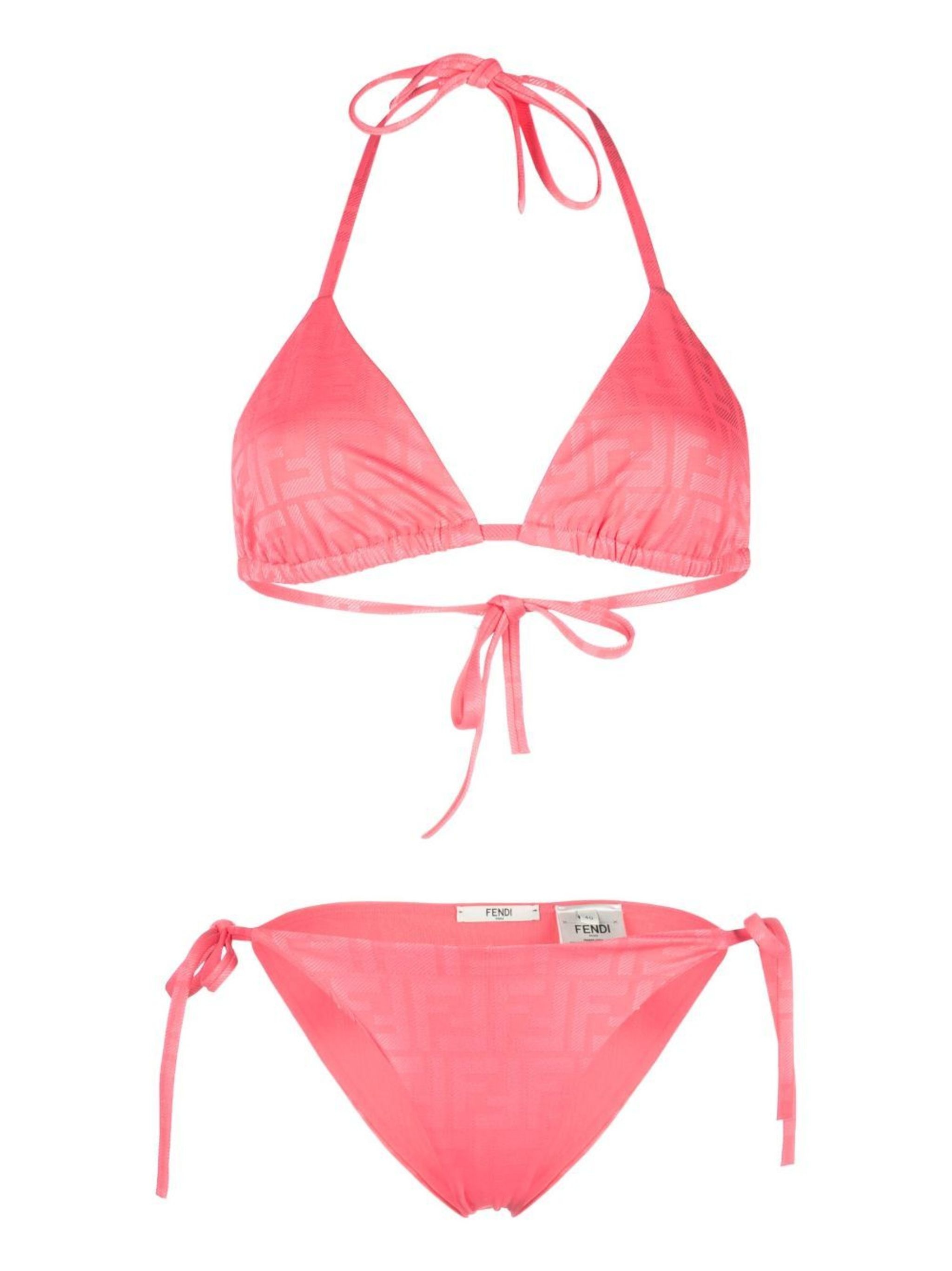 FF-monogram halterneck bikini set - 2
