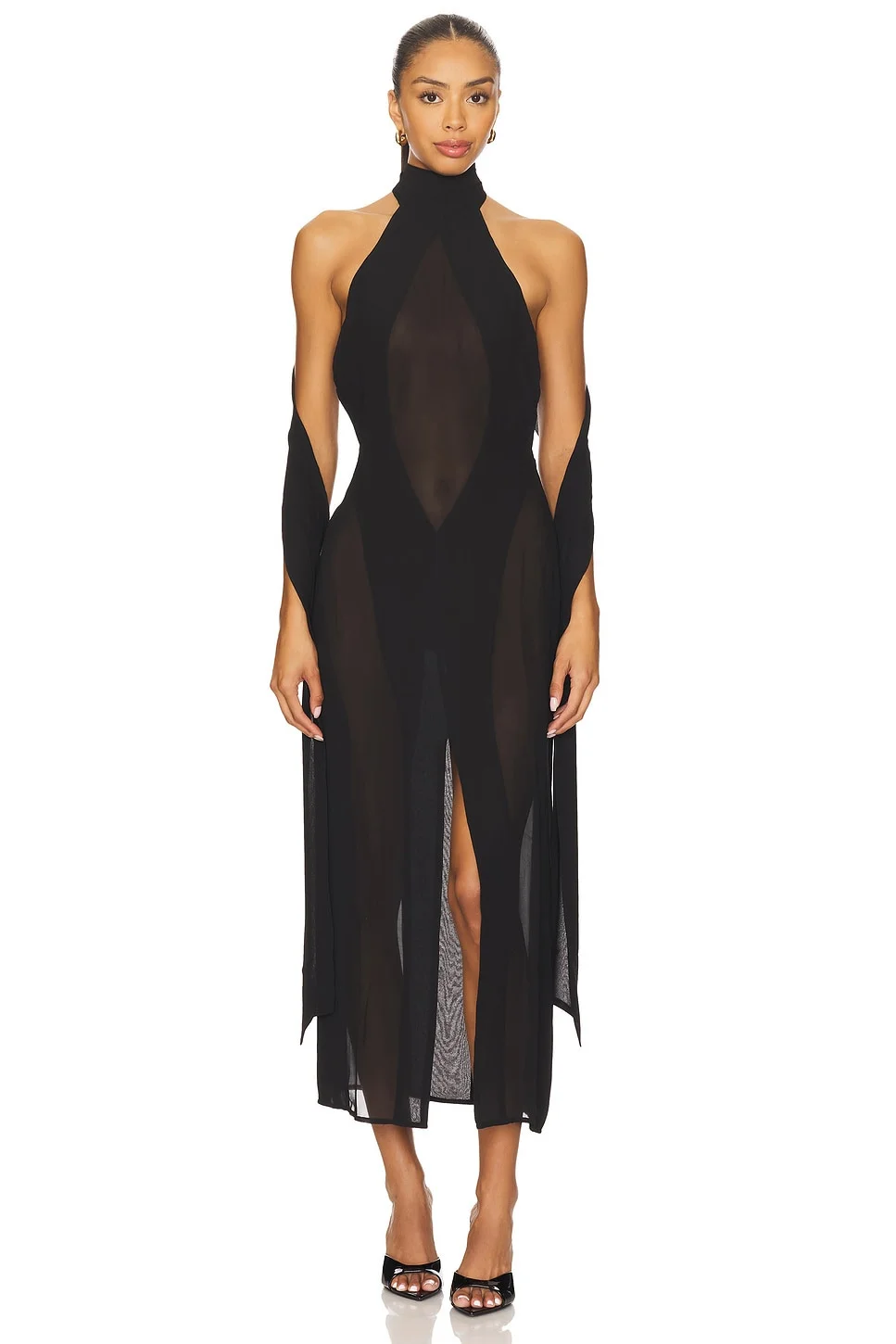 Koemi Sheer Panel Dress - 1