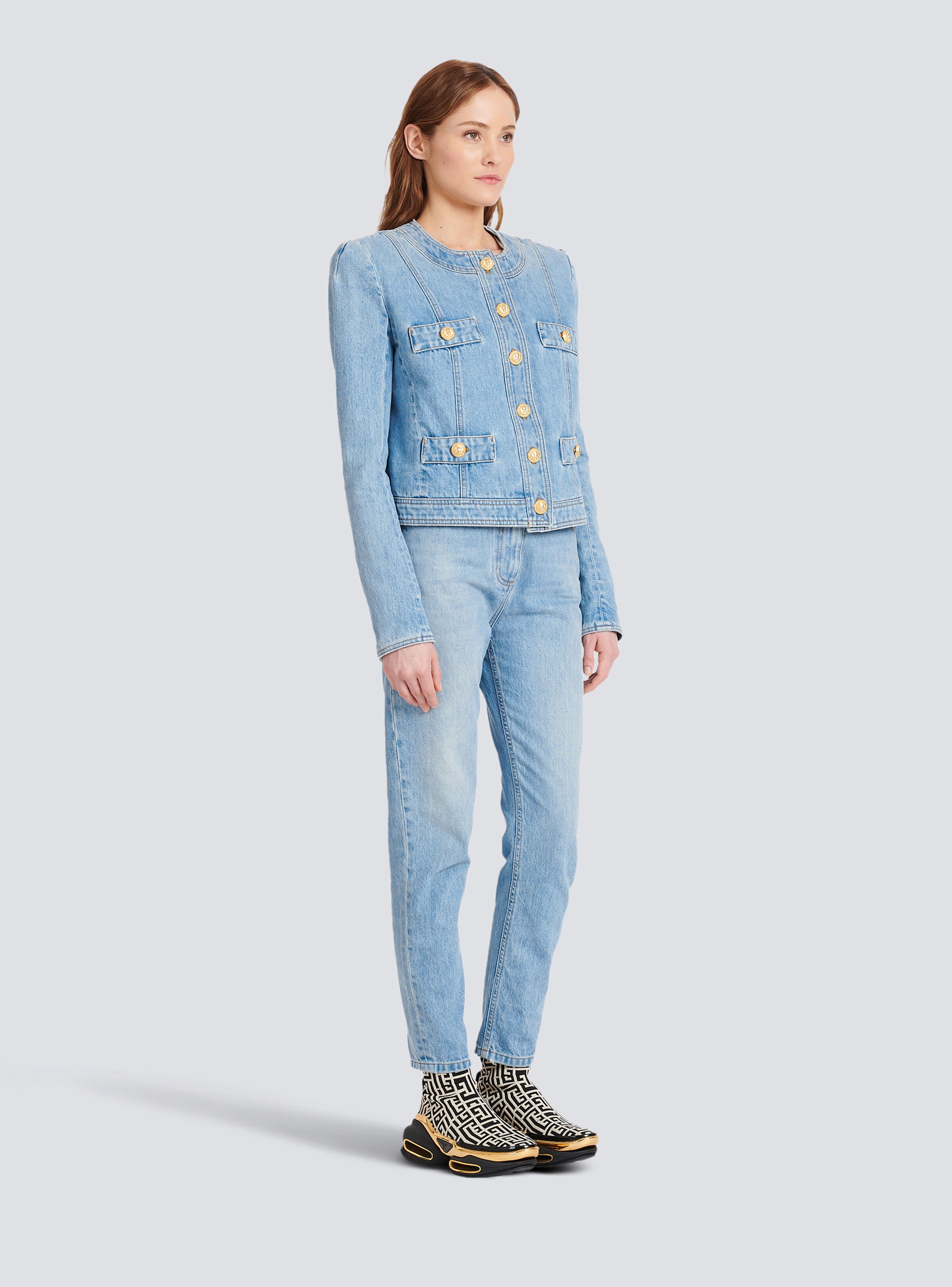 Cropped denim jacket - 5