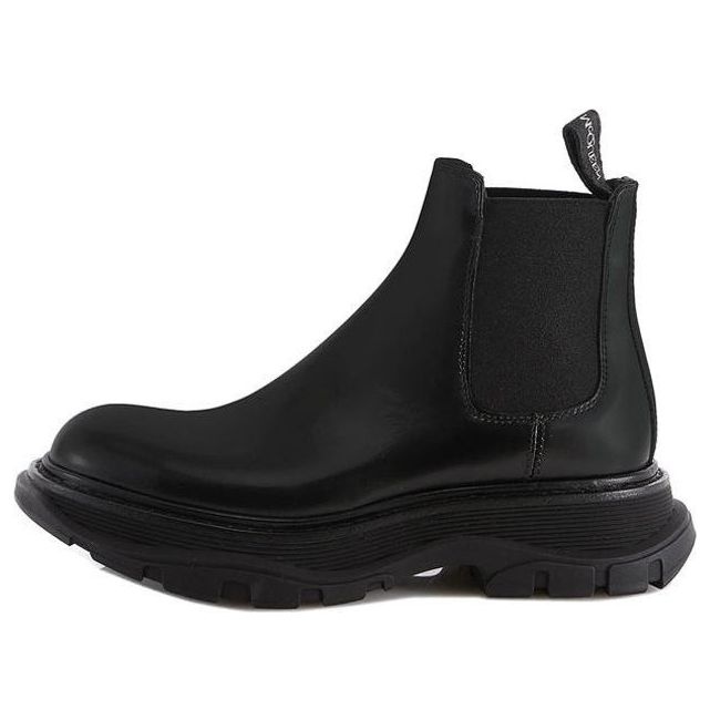 (WMNS) Alexander McQueen Leather Chelsea boots 'Black' 641837WHZ841000 - 1