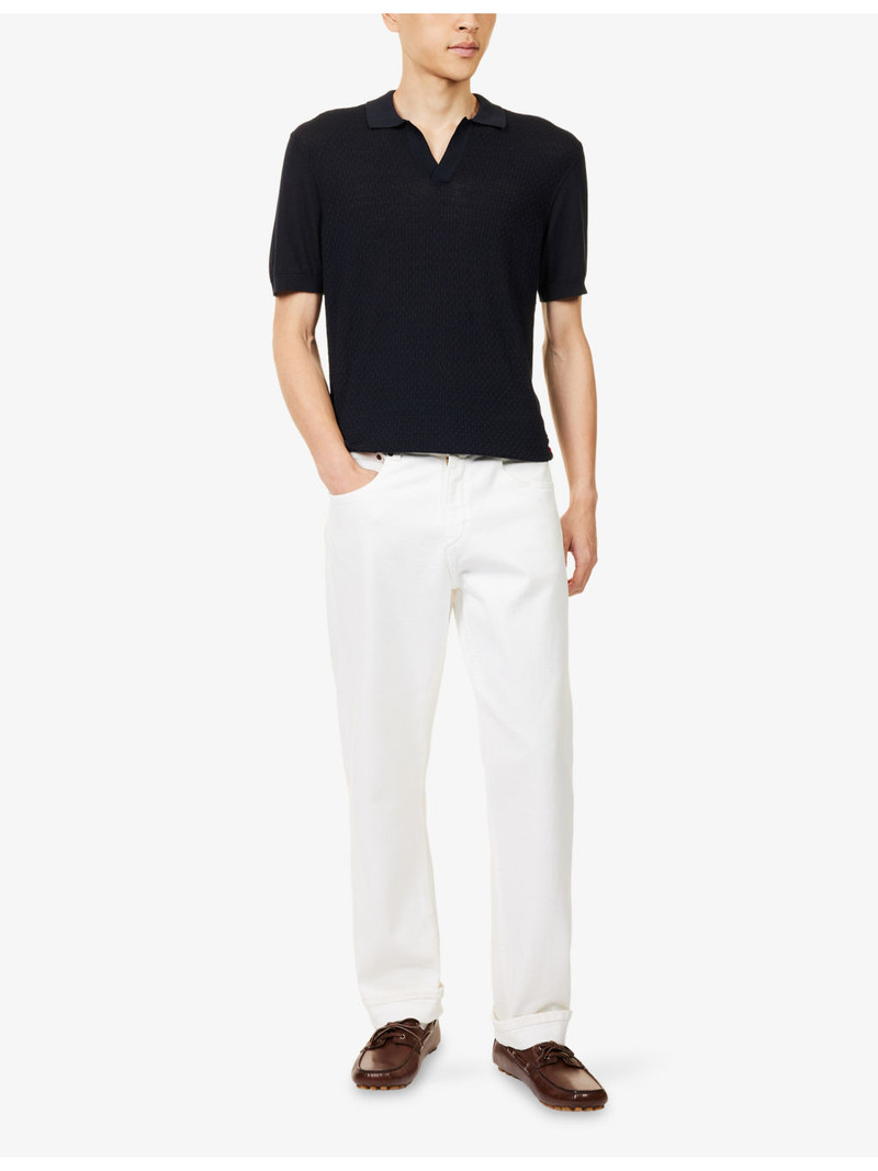 ORLEBAR BROWN Horton Semi-Sheer Cotton-Silk Blend Knitted Polo Shirt outlook