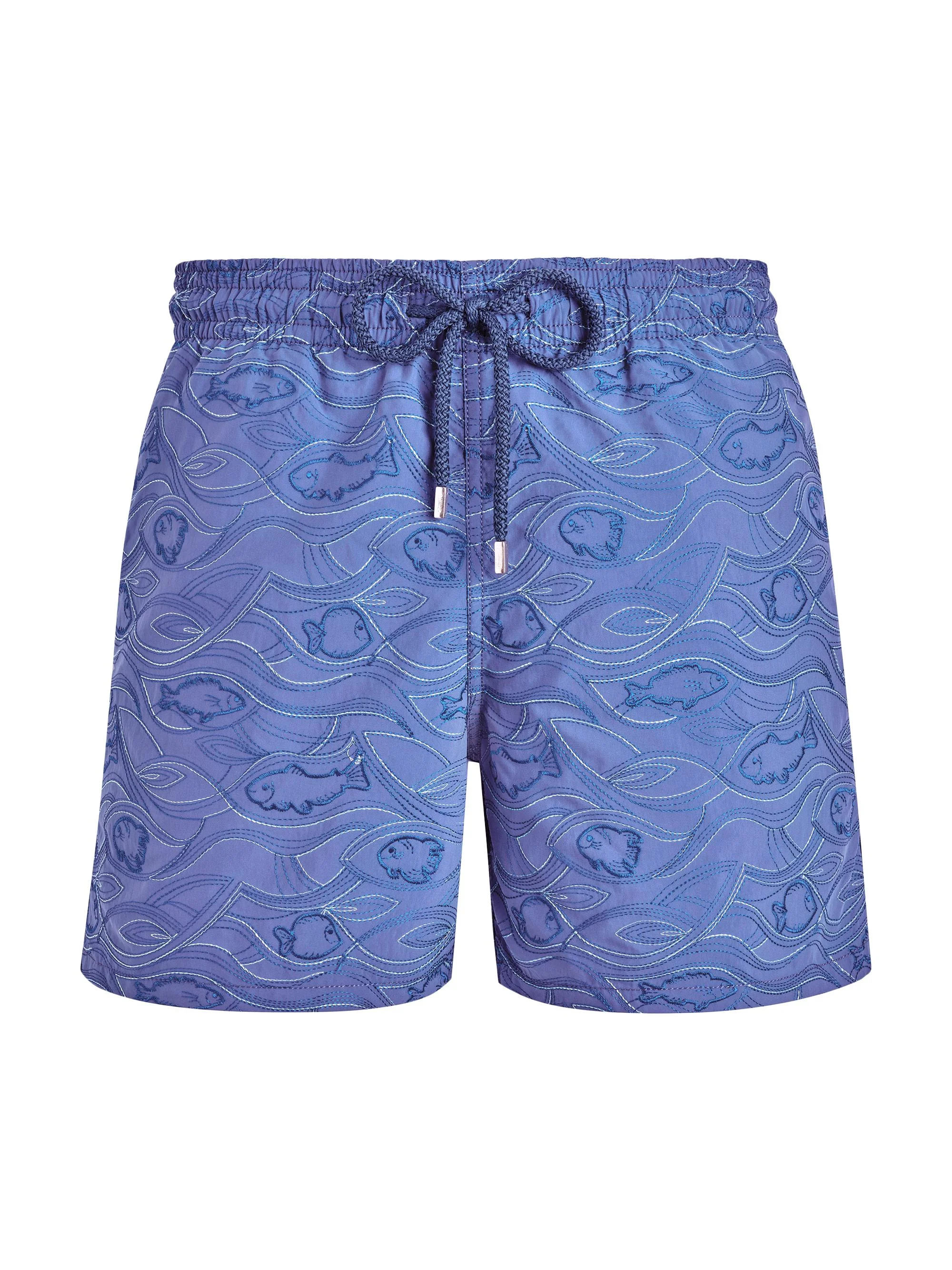 Men's Embroidered Aquarium Swim Trunks - Tempete - 1