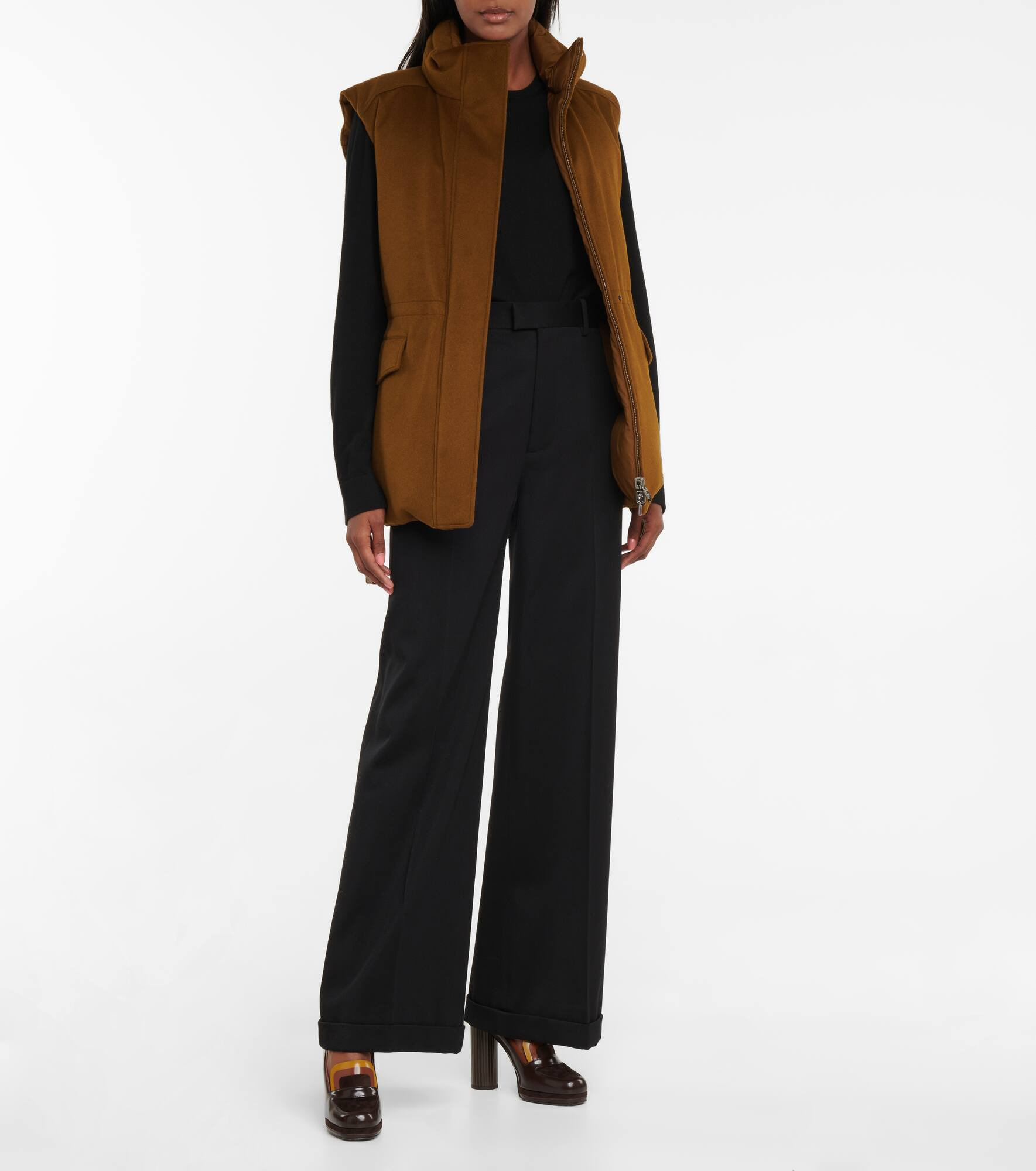 Laytin belted cashmere down vest - 2