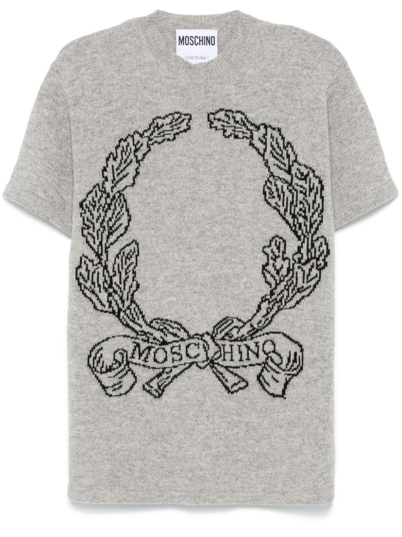 logo-intarsia knitted top 1
