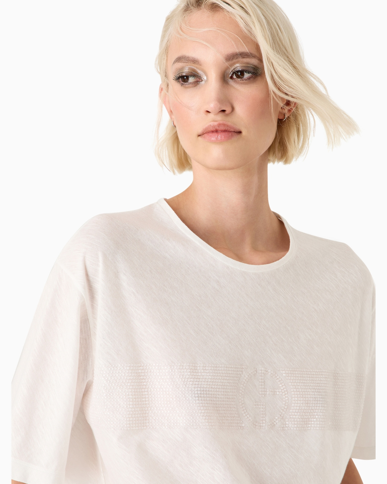 Embroidered crew-neck T-shirt in pure cotton jersey - 5