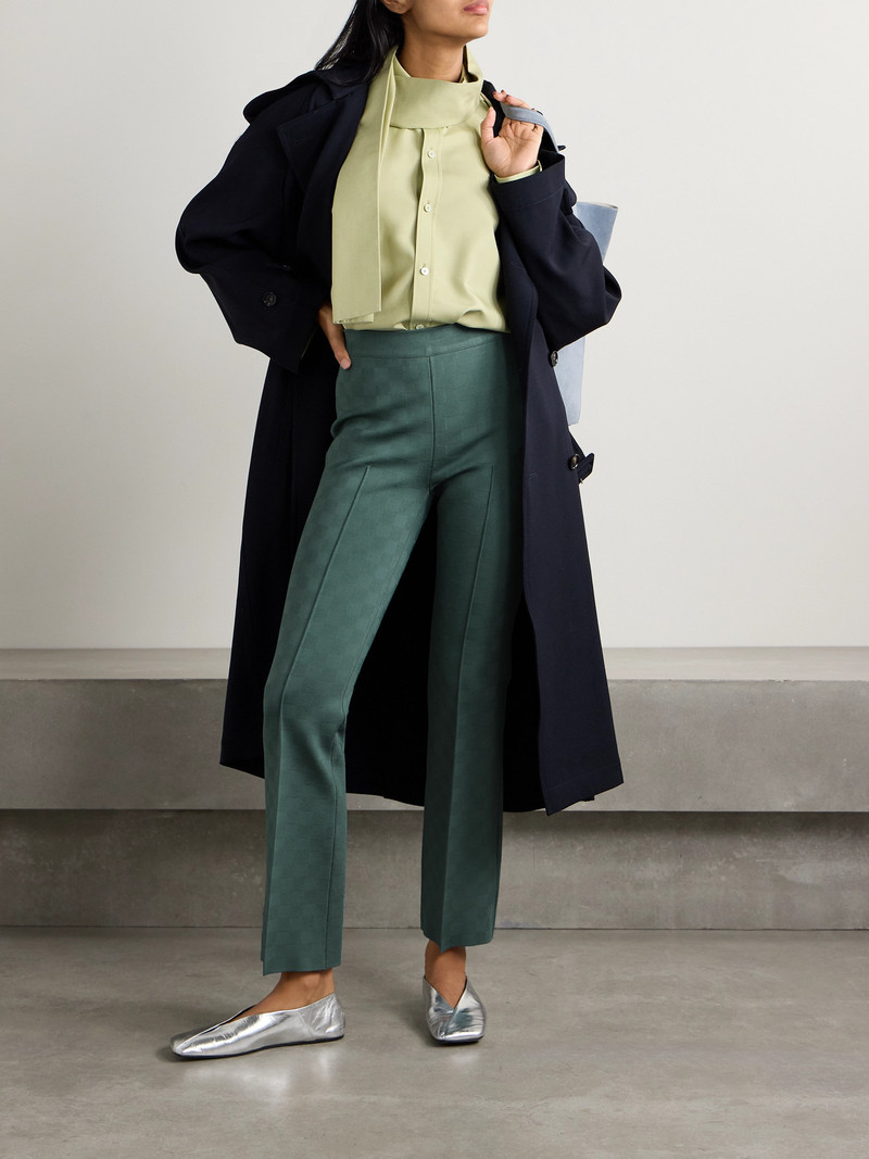 HIGH SPORT Long Kick Stretch-jacquard Flared Pants outlook