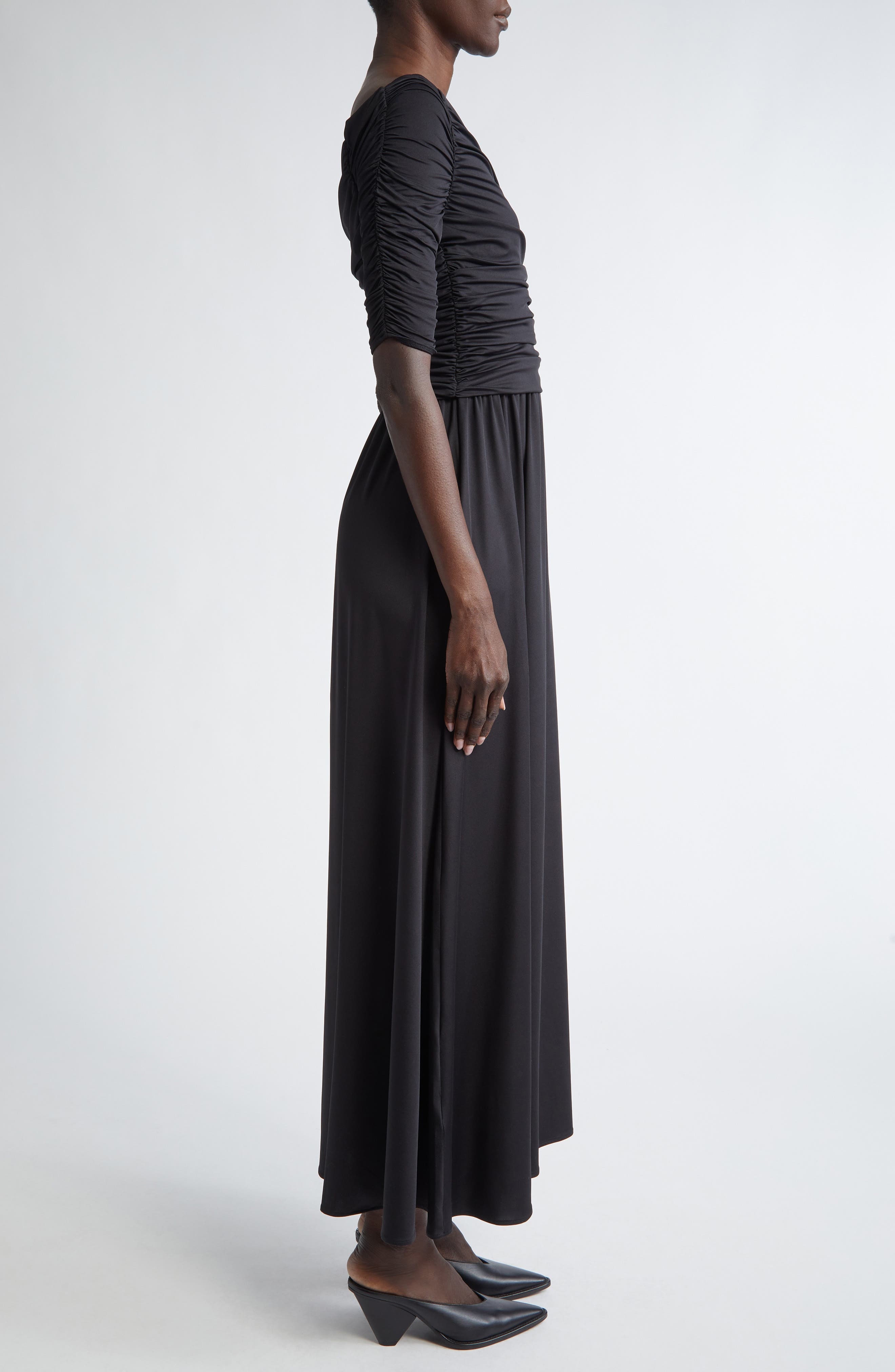 Altuzarra Char Ruched Off The Shoulder Stretch Jersey Midi Dress in 000001 Black at Nordstrom - 3