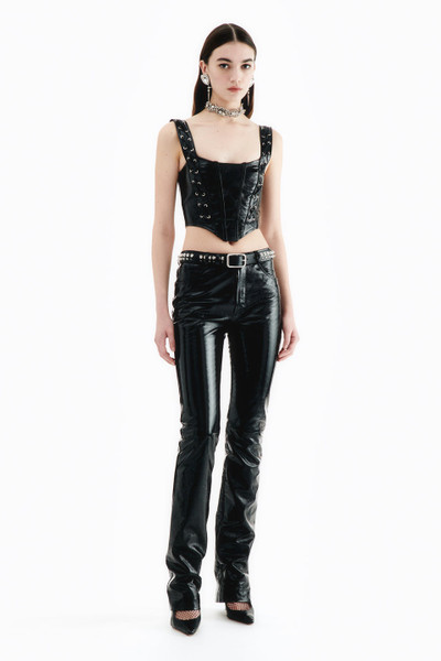 Alessandra Rich PATENT LEATHER TROUSERS outlook