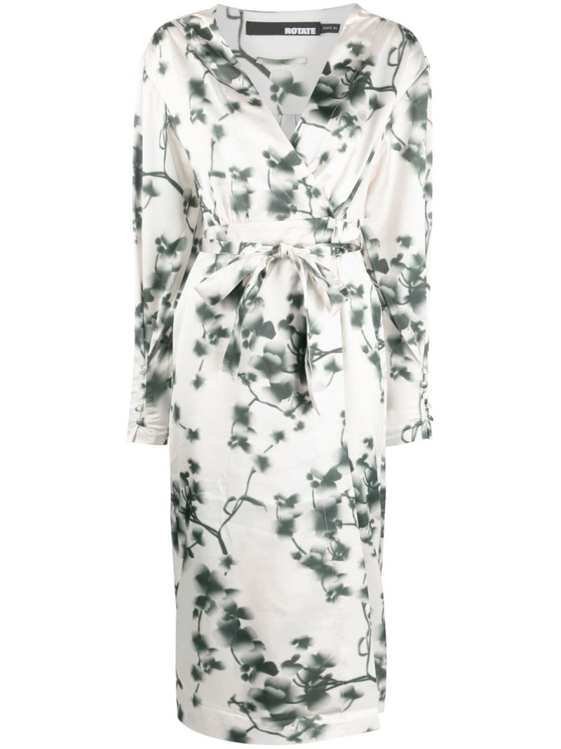 abstract floral-print midi dress 1