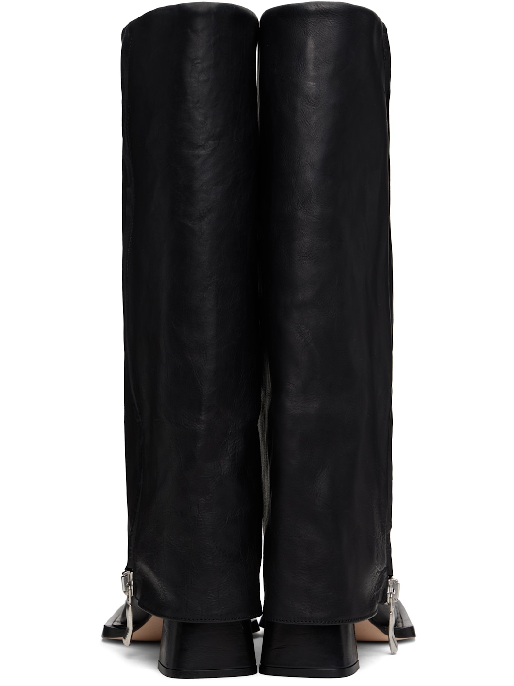 Black Bellamy Fold Over Tall Boots - 2