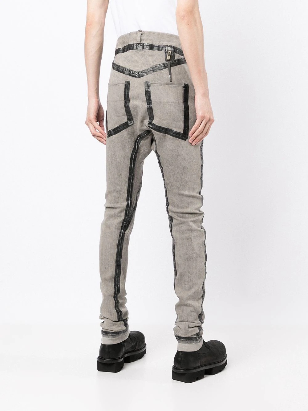 tape detail skinny trousers - 4