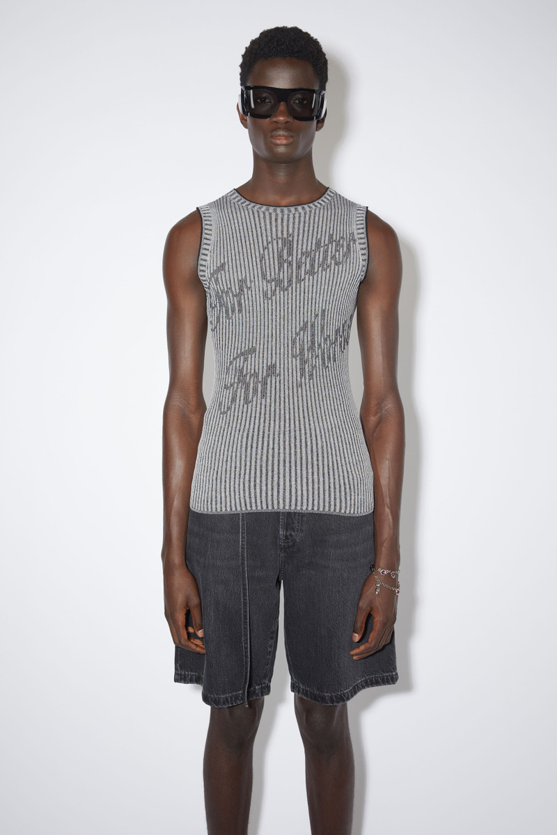Acne Studios Knitted embroidered top - Anthracite grey outlook