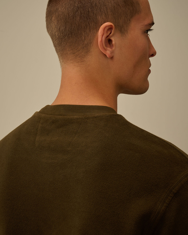 Brushed Emerized Diagonal Fleece Crewneck Sweatshirt 6