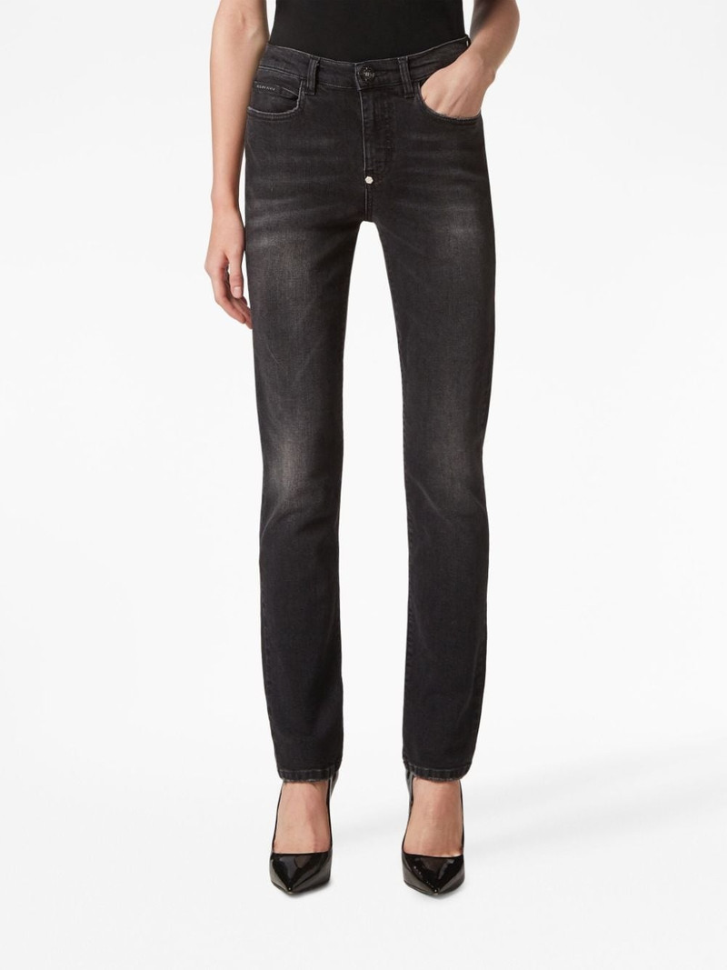 mid-rise straight-leg faded jeans 3