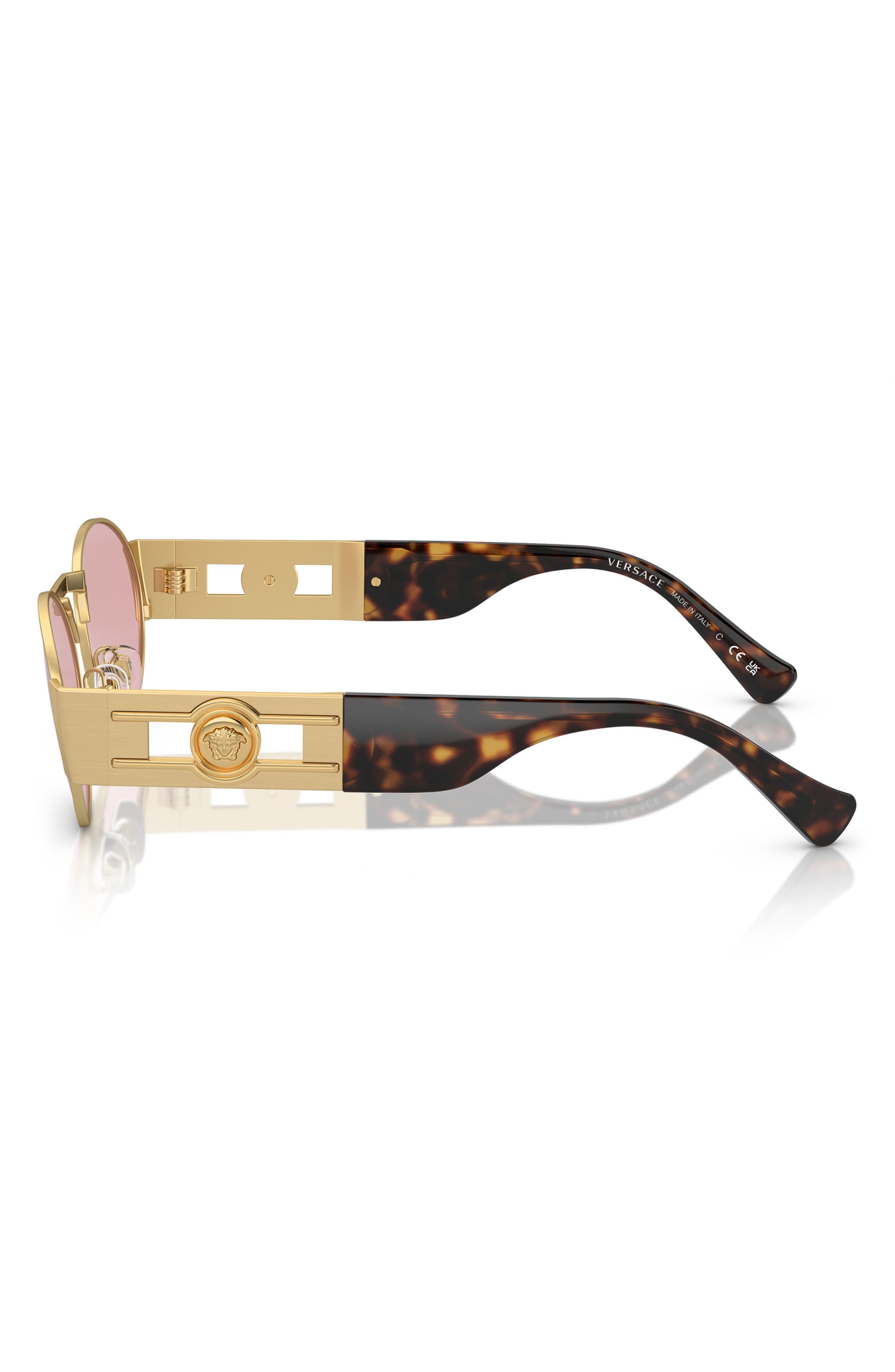 Versace 56mm Oval Sunglasses in Matte Gold at Nordstrom - 4