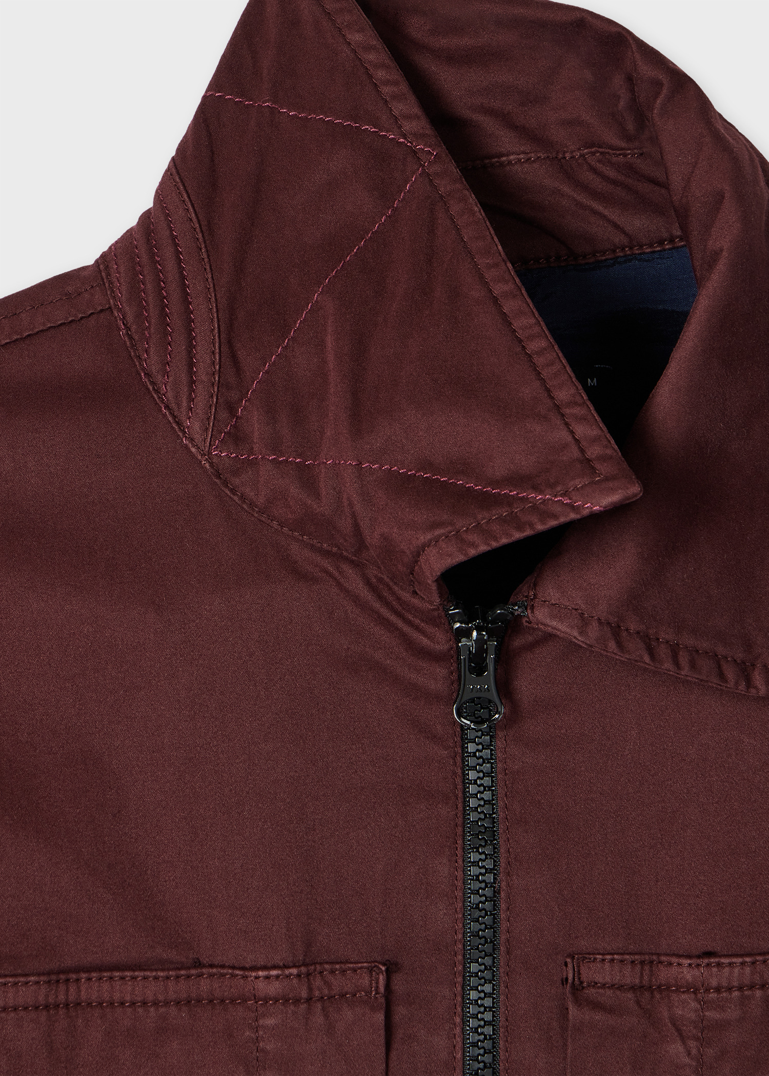 Burgundy Garment Dyed Stretch-Cotton Overshirt - 2