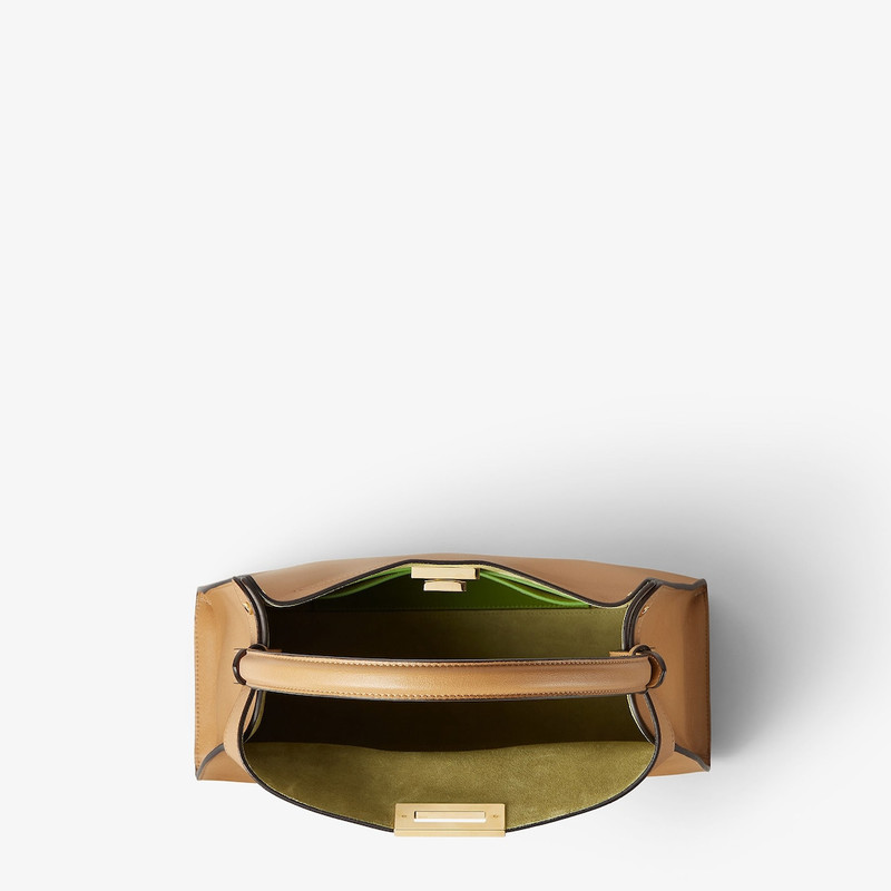 FENDI Fendi Way Medium Cappuccino leather and forest green suede bag outlook