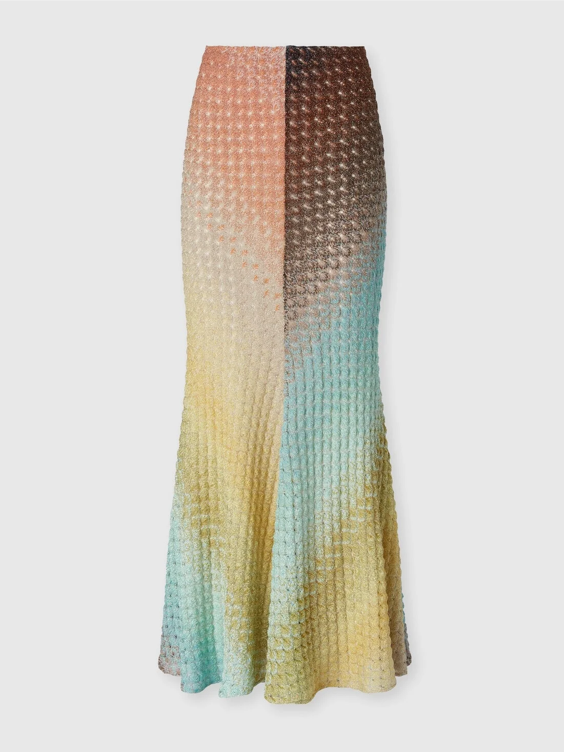 Dégradé flared long skirt in lace - 1