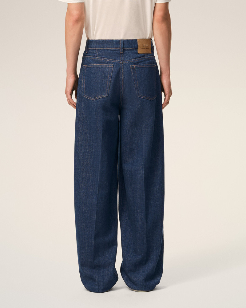 BLUE COTTON BALLOON FIT JEANS 4