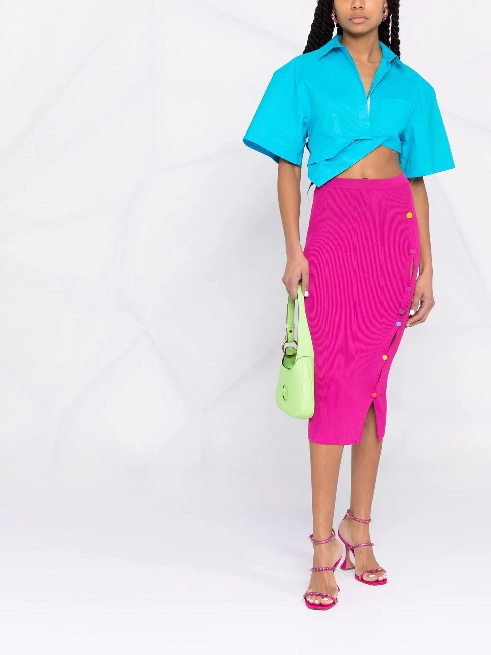 Medusa Safety Pin-detail midi skirt - 2