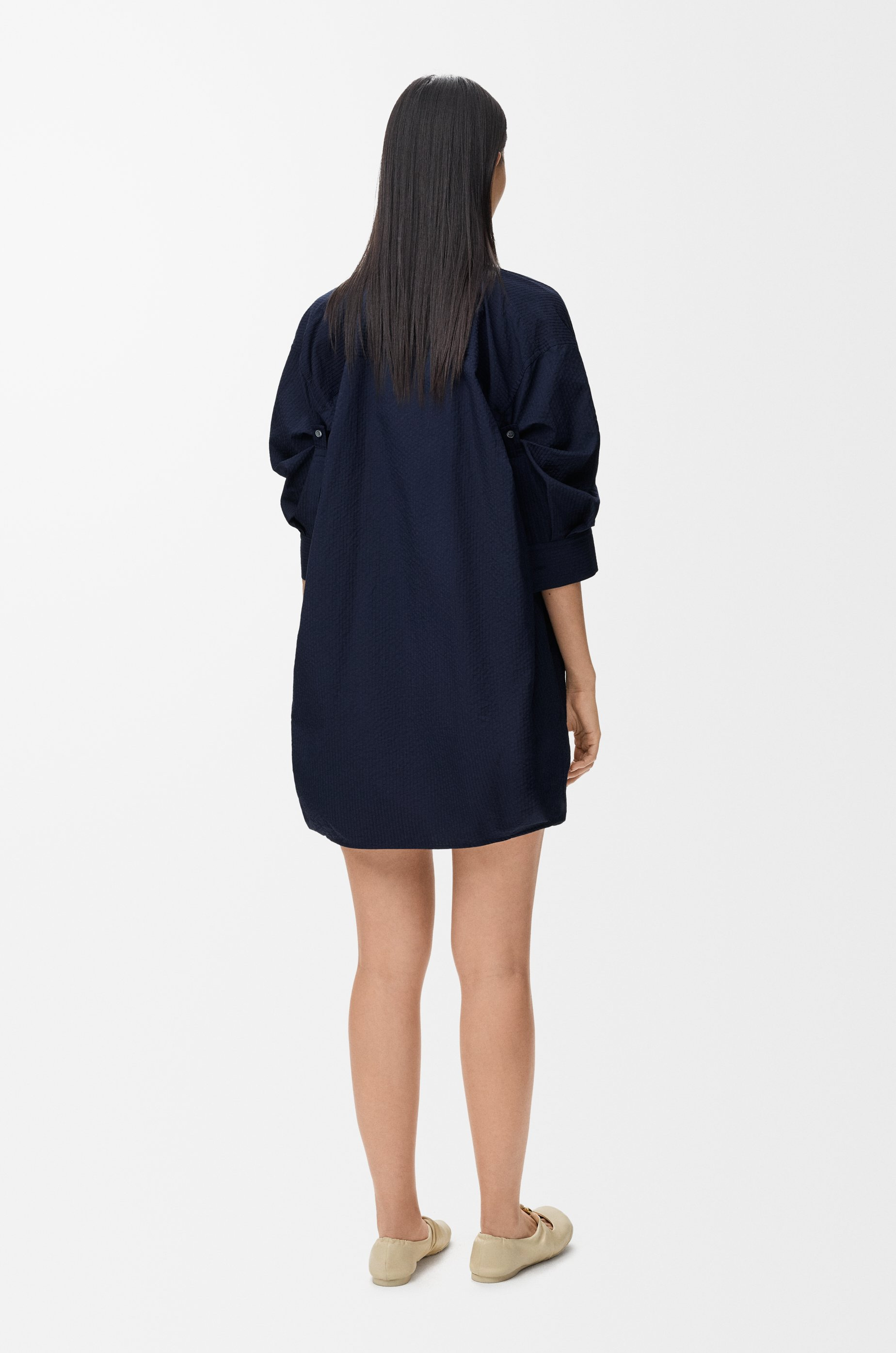 Draped dress in cotton - 4