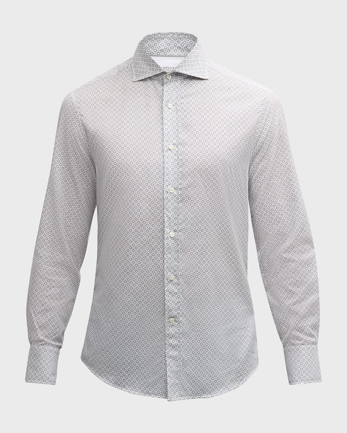 Men's Cotton 3D Tile Sport Shirt - 1