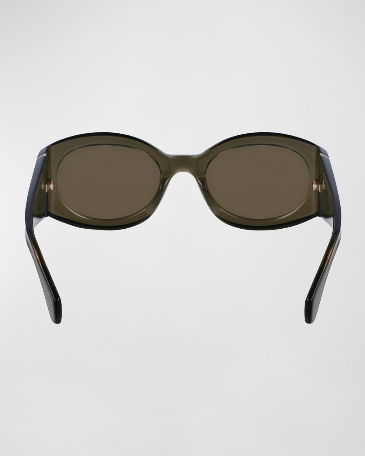 Sculptural Plastic Oval Sunglasses - 5