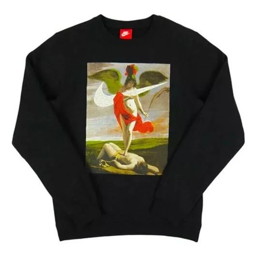 Nike Crew Greece Allegory Sweatshirt For Men Black AQ7139-010 - 1