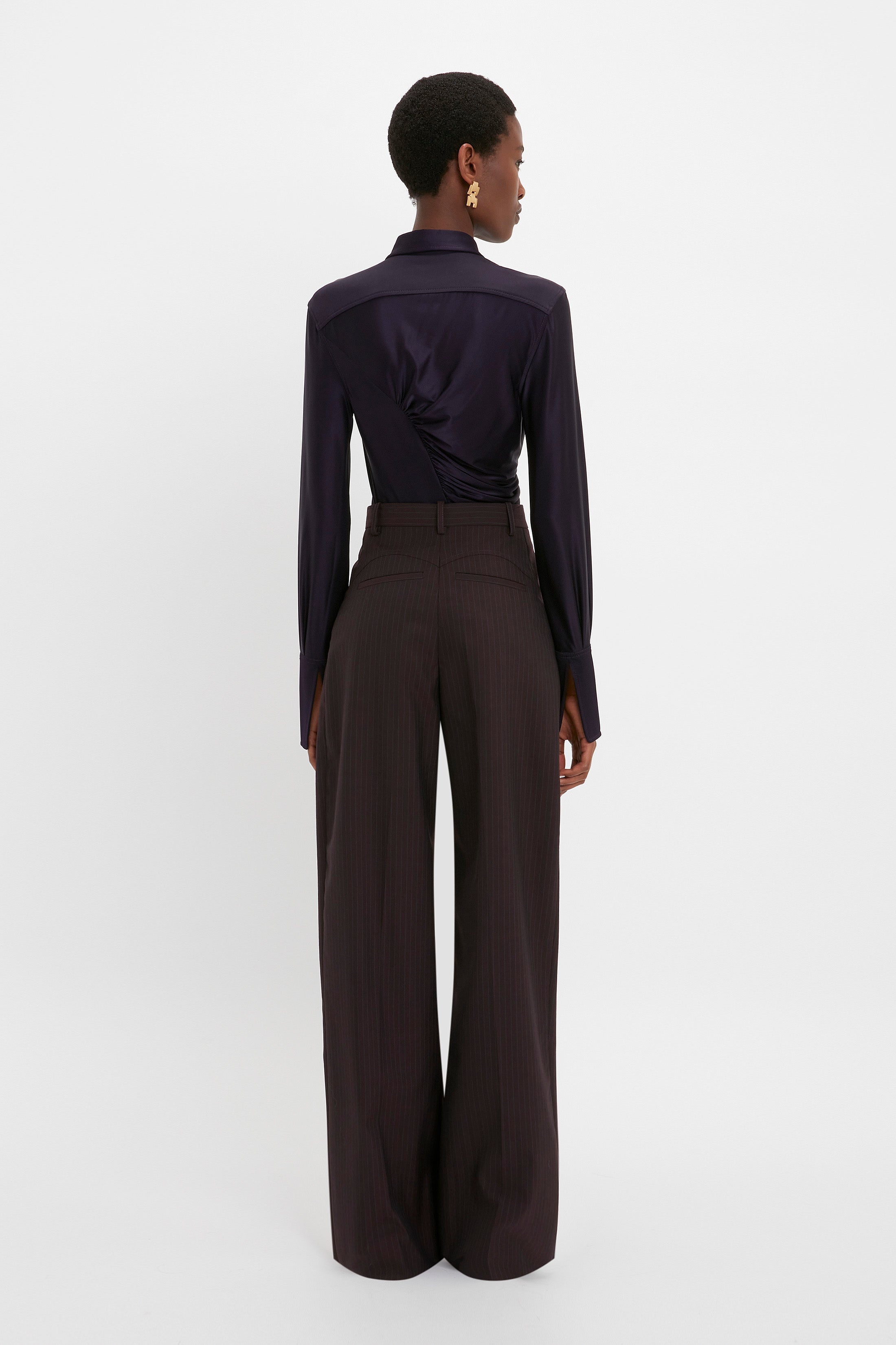 Wide Leg Trouser In Blackberry Azure - 4