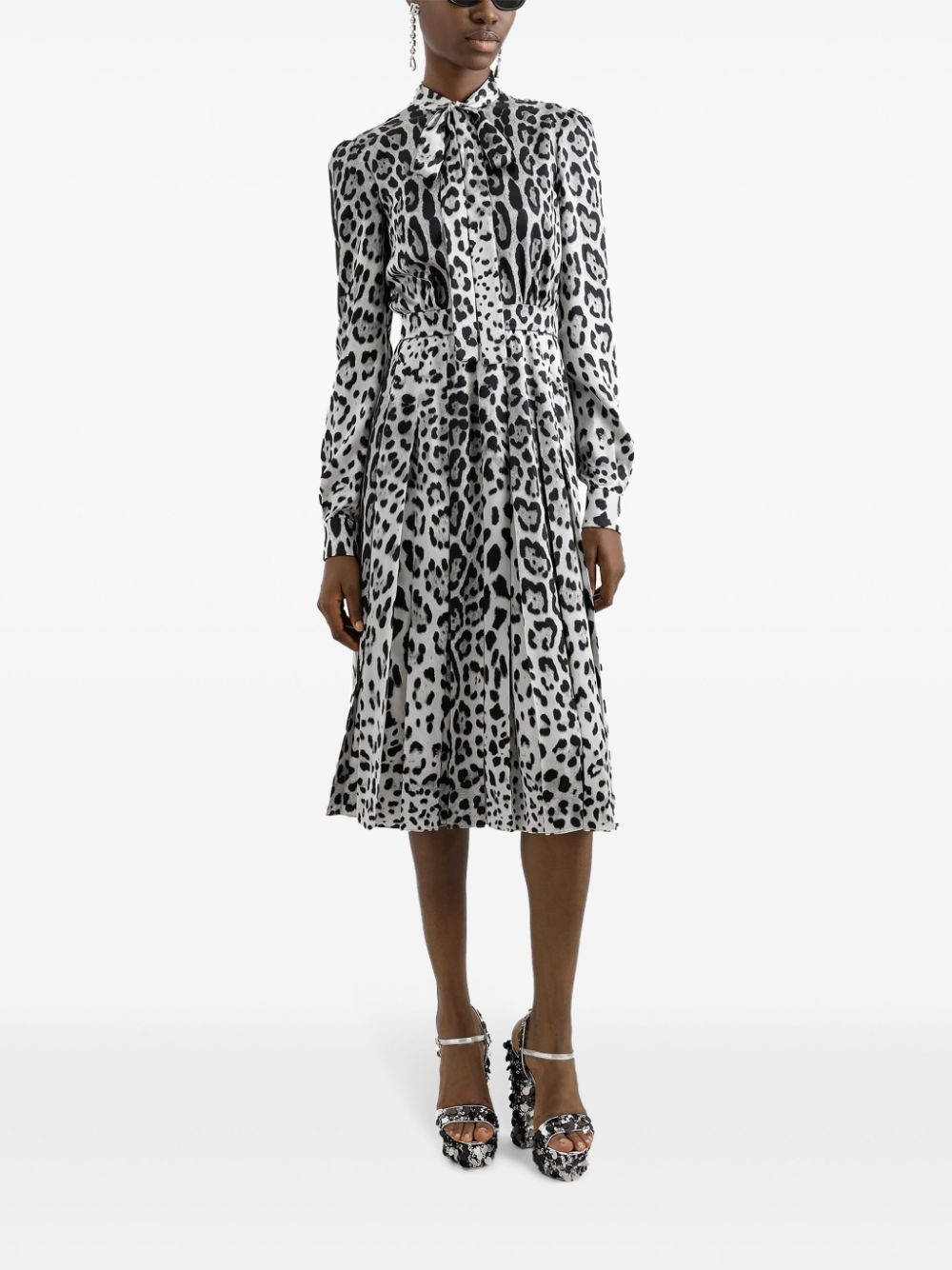 animal-print midi dress - 2
