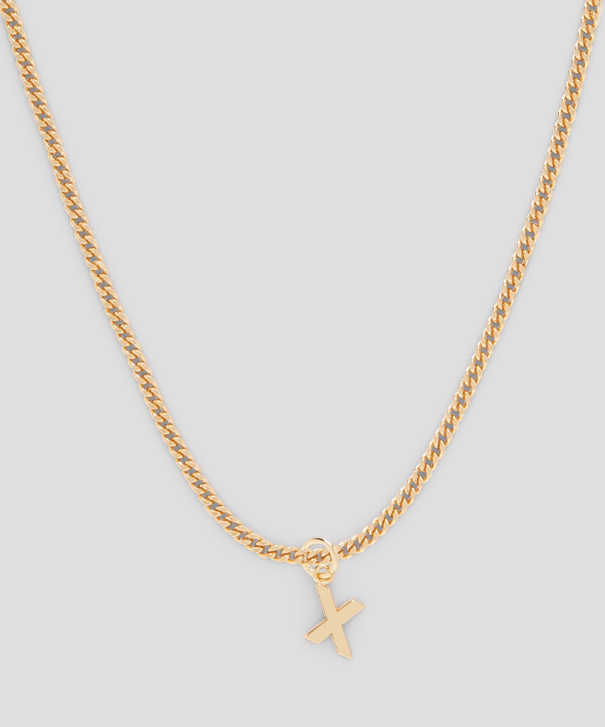 Brass letter X charm - 2