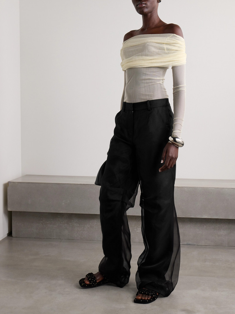 CHRISTOPHER ESBER Iconica Duo Layered Silk-organza And Wool-twill Wide-leg Pants outlook