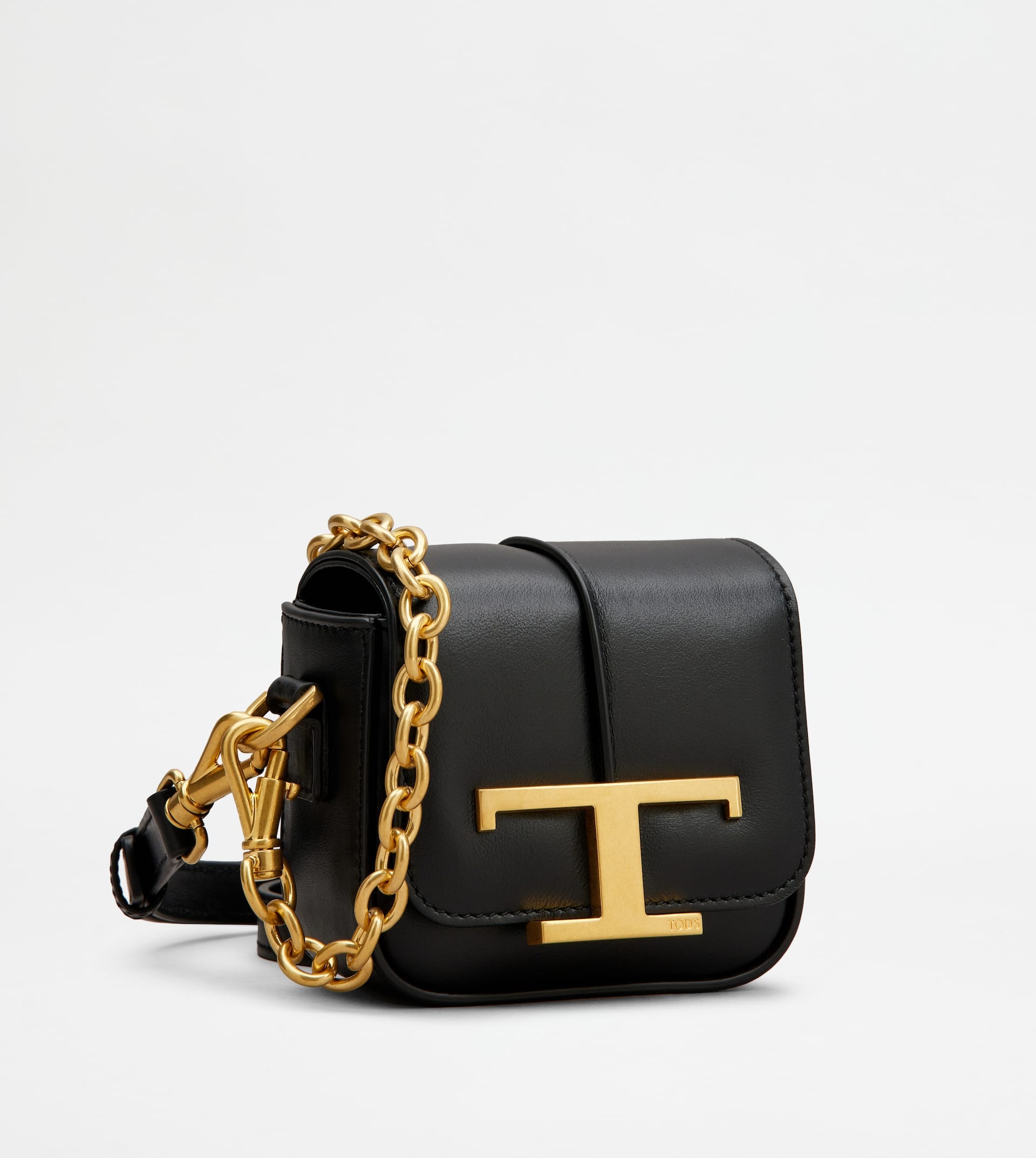 T TIMELESS CROSSBODY BAG IN LEATHER MICRO - BLACK 2