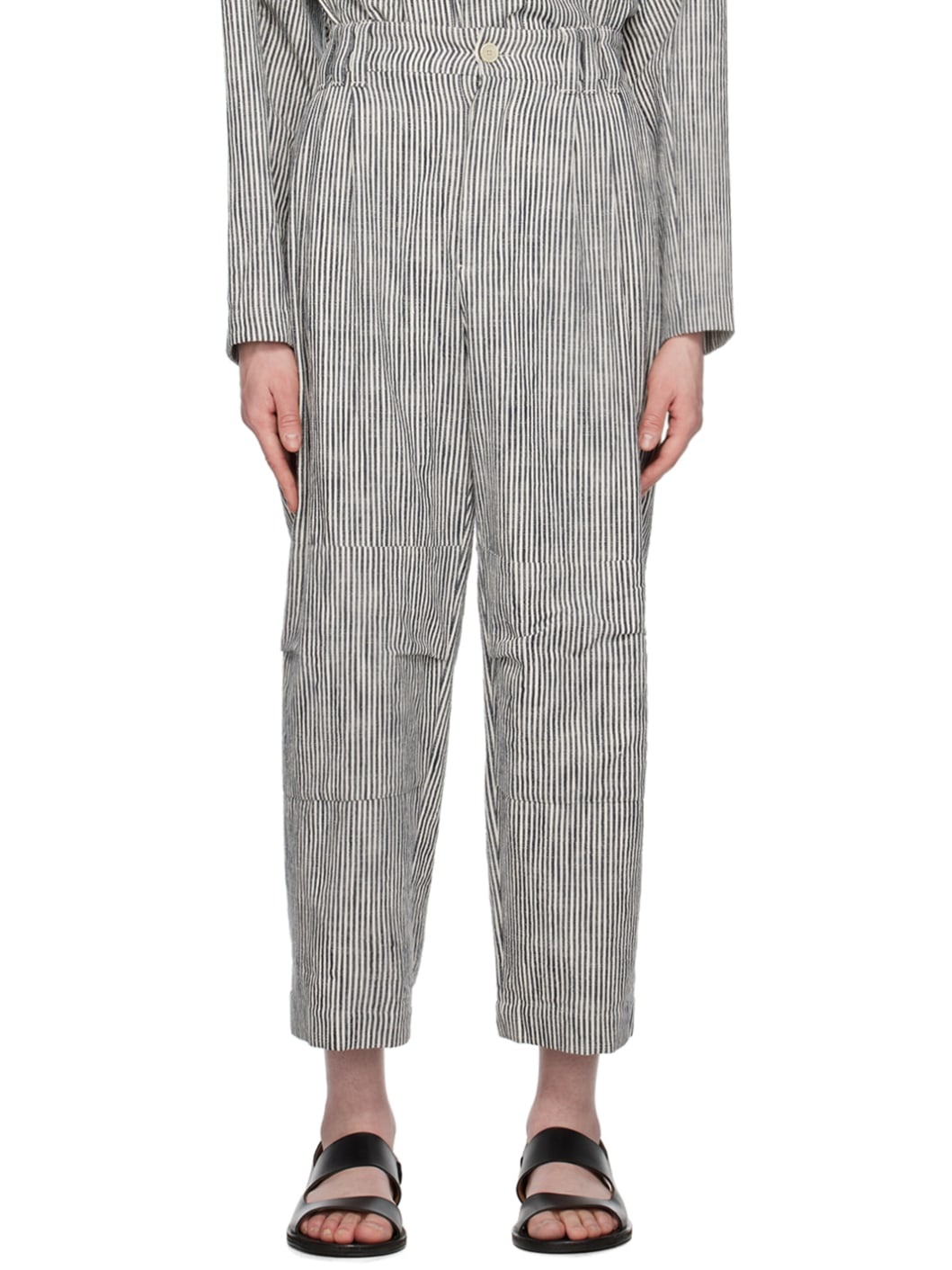 Navy & OFf-White 'The Fisherman' Trousers - 1