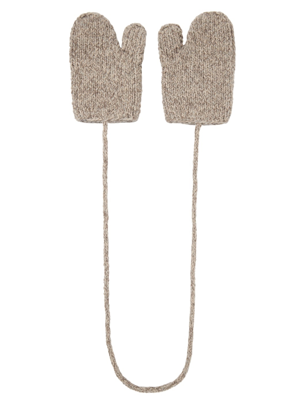 Beige Shetland Wool Mittens - 2
