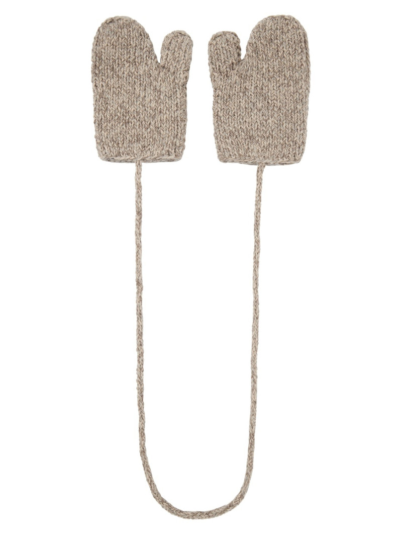 Maison Margiela Beige Shetland Wool Mittens outlook