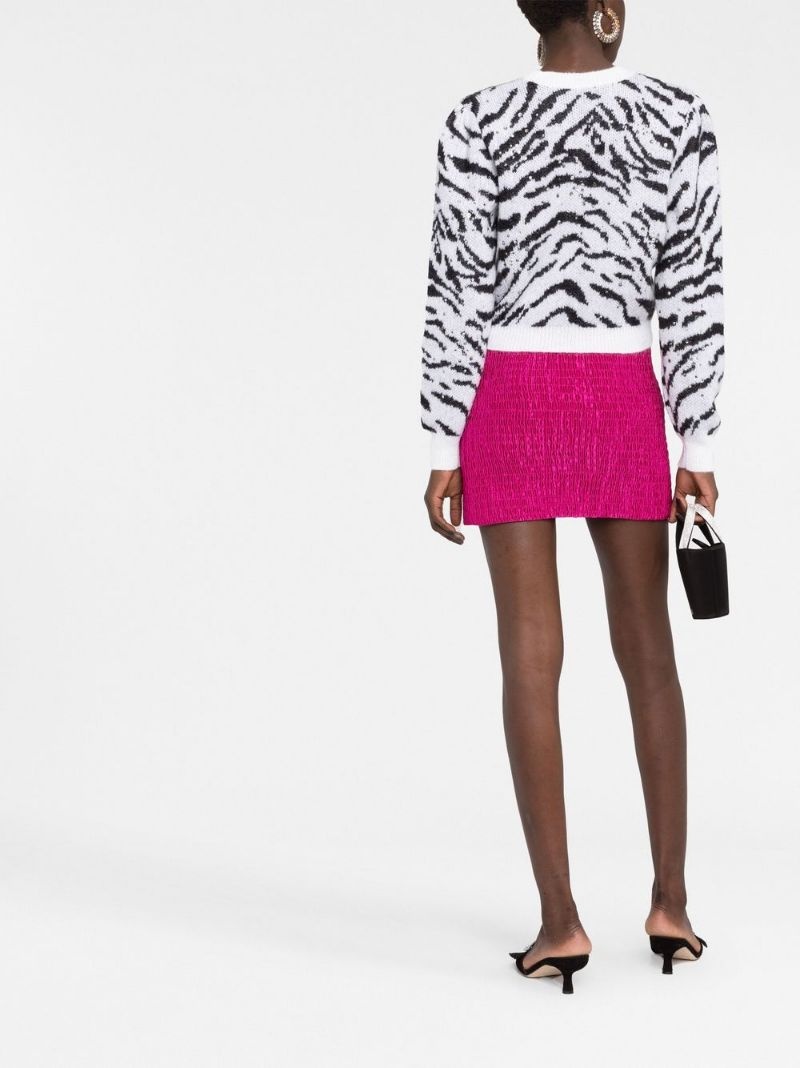 zebra intarsia knitted sweater - 8