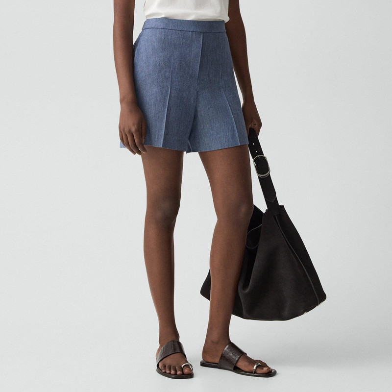 Wide-Leg Pull-On Short in Fluid Linen 5