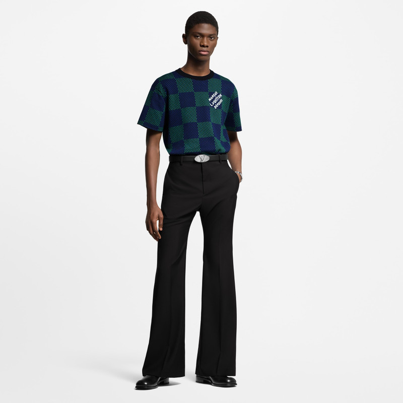 Louis Vuitton Jacquard Damier Short-Sleeved Cotton Crewneck outlook