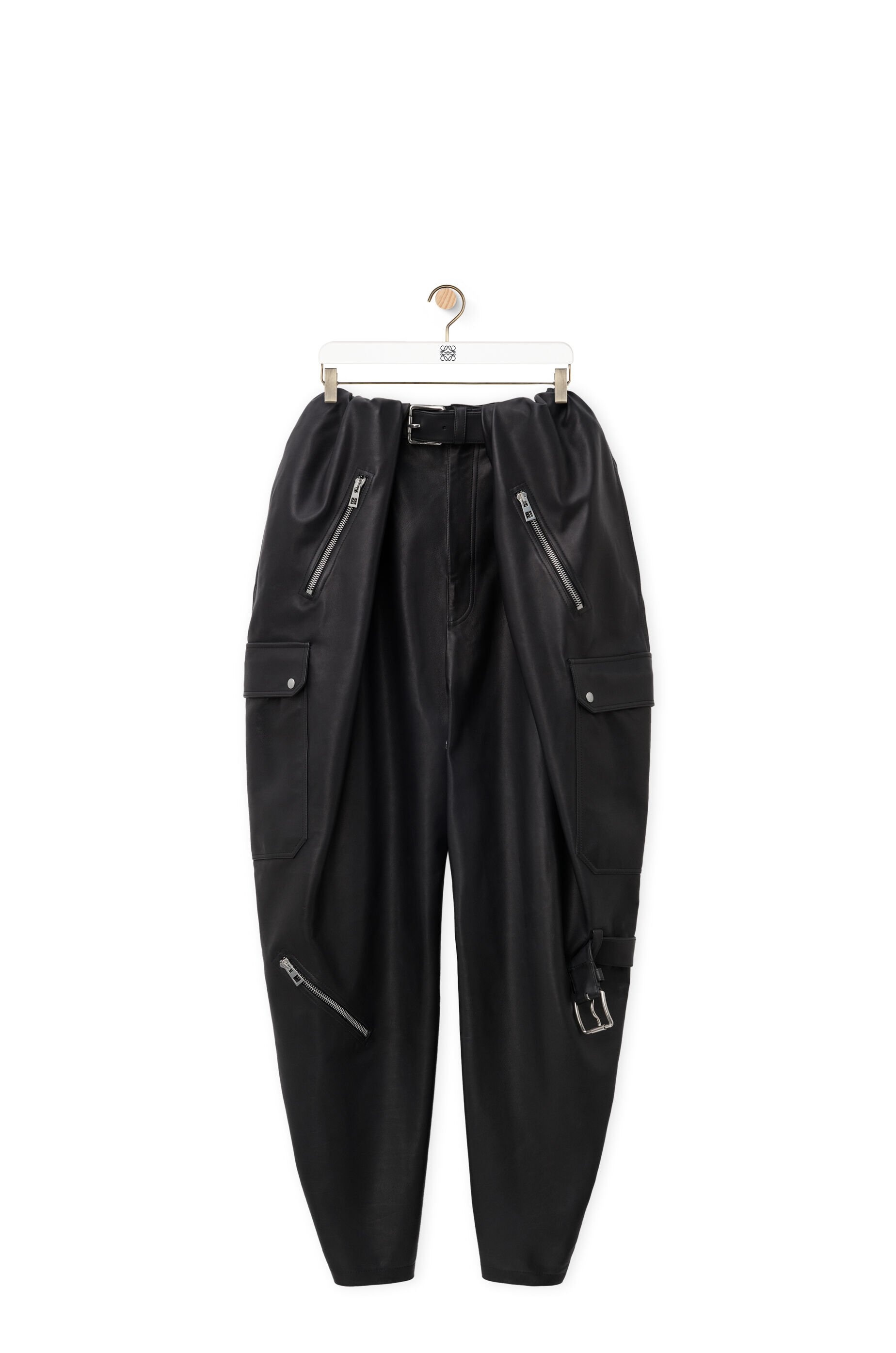 Balloon cargo trousers in mellow nappa lambskin - 1