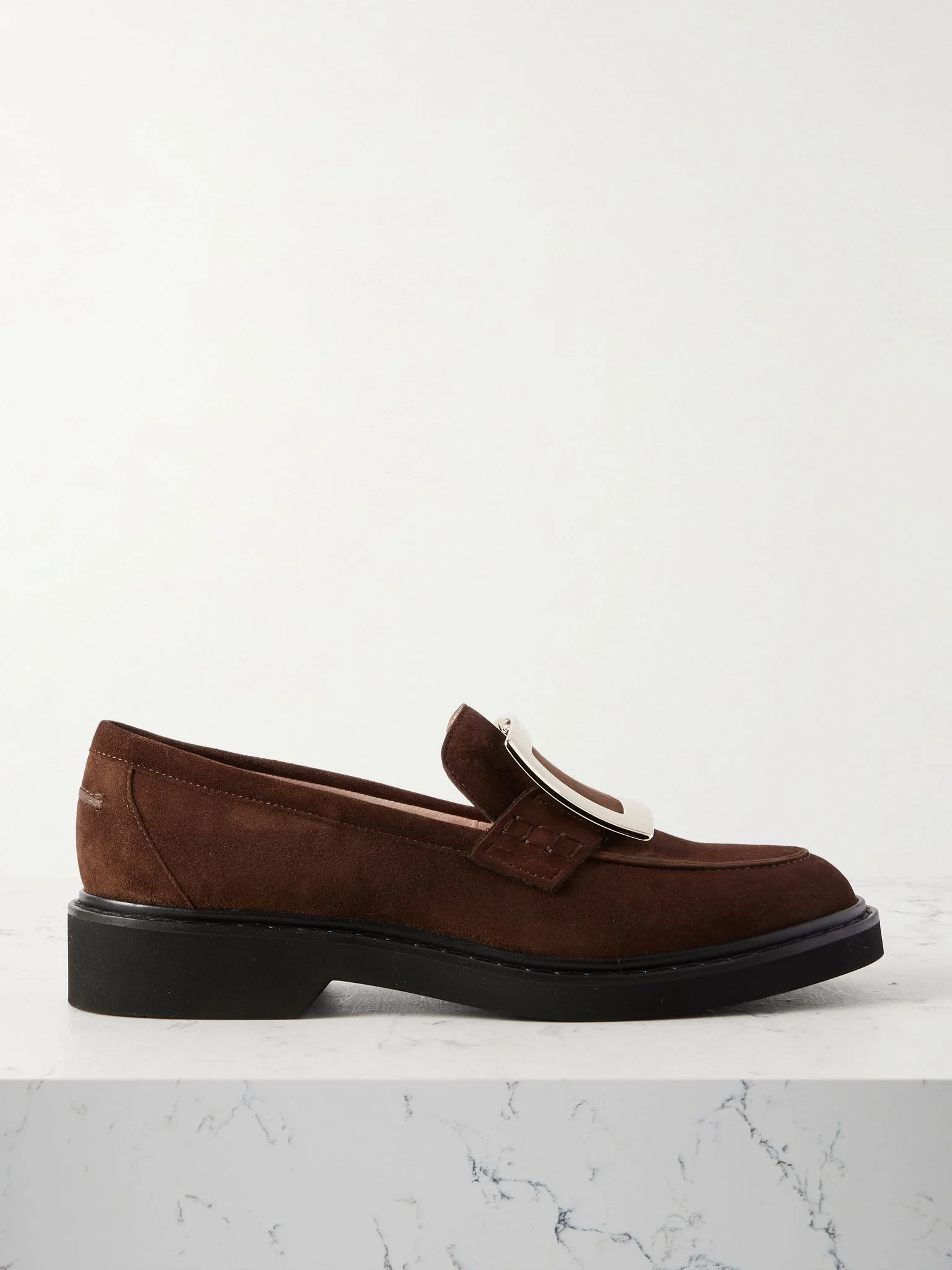 Viv Rangers buckled suede loafers Chocolate - 1