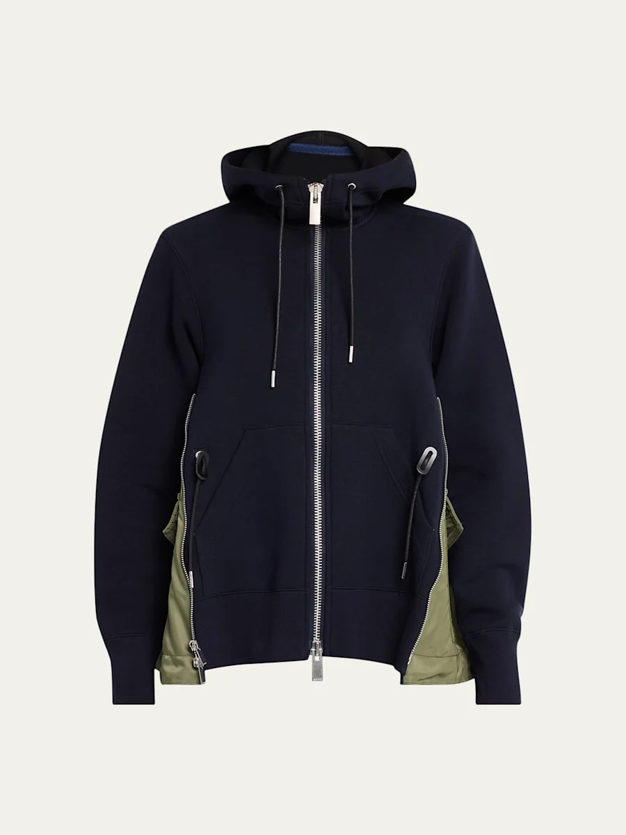 Sponge Sweat x Nylon Twill Hoodie - 1