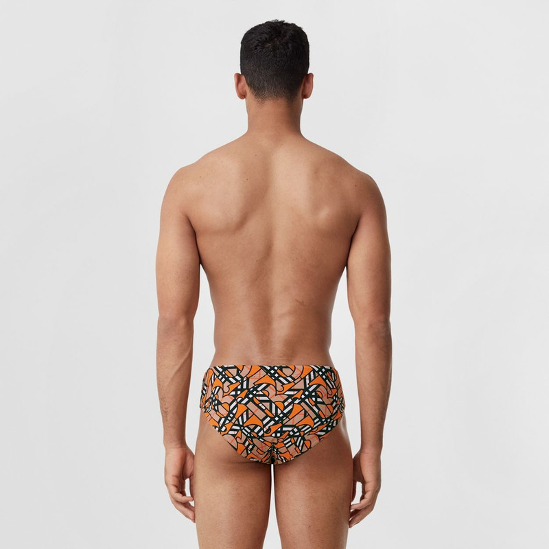 Monogram Print Swim Briefs 4
