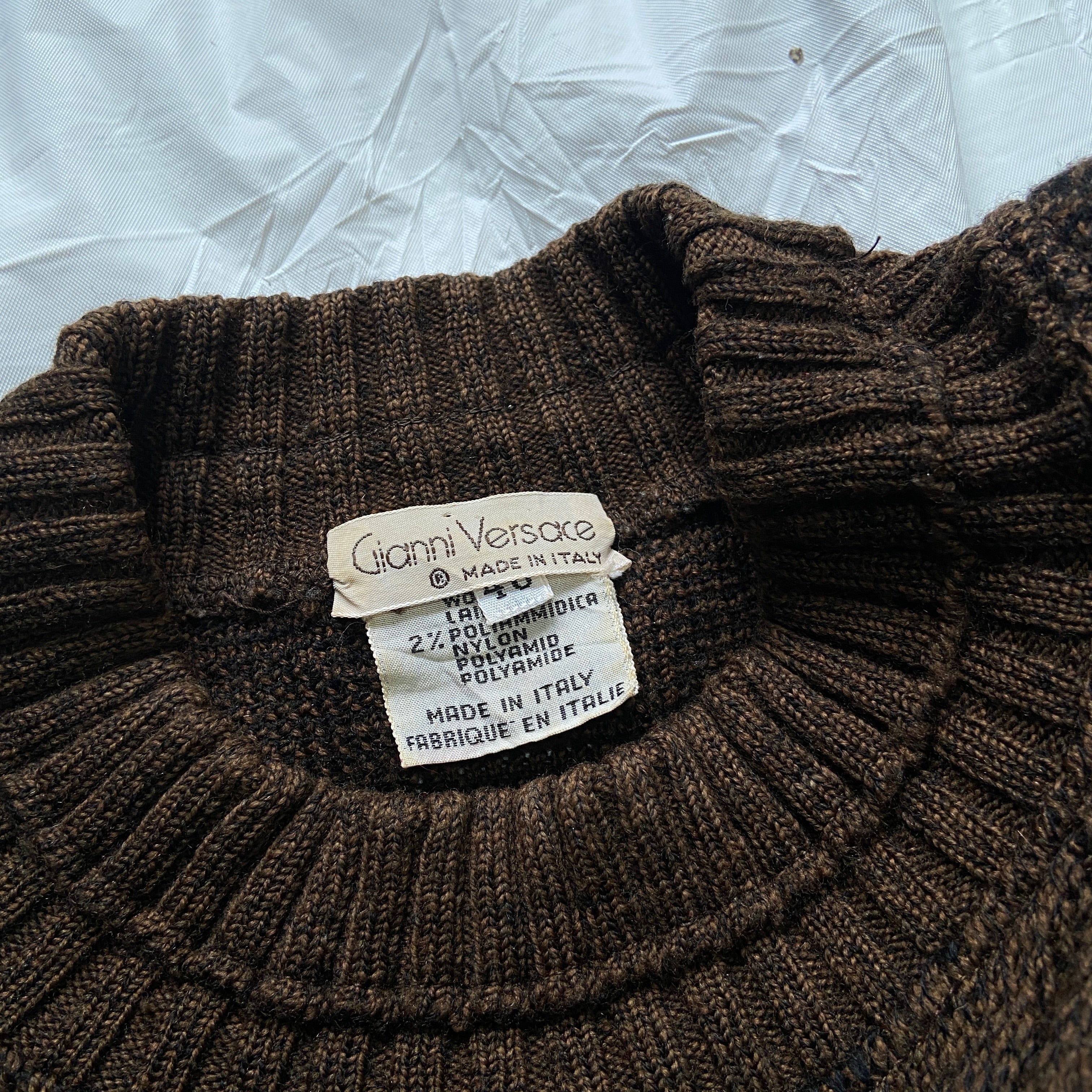 Gianni Versace 1982fw grungy brown knit sweater 40 - 8