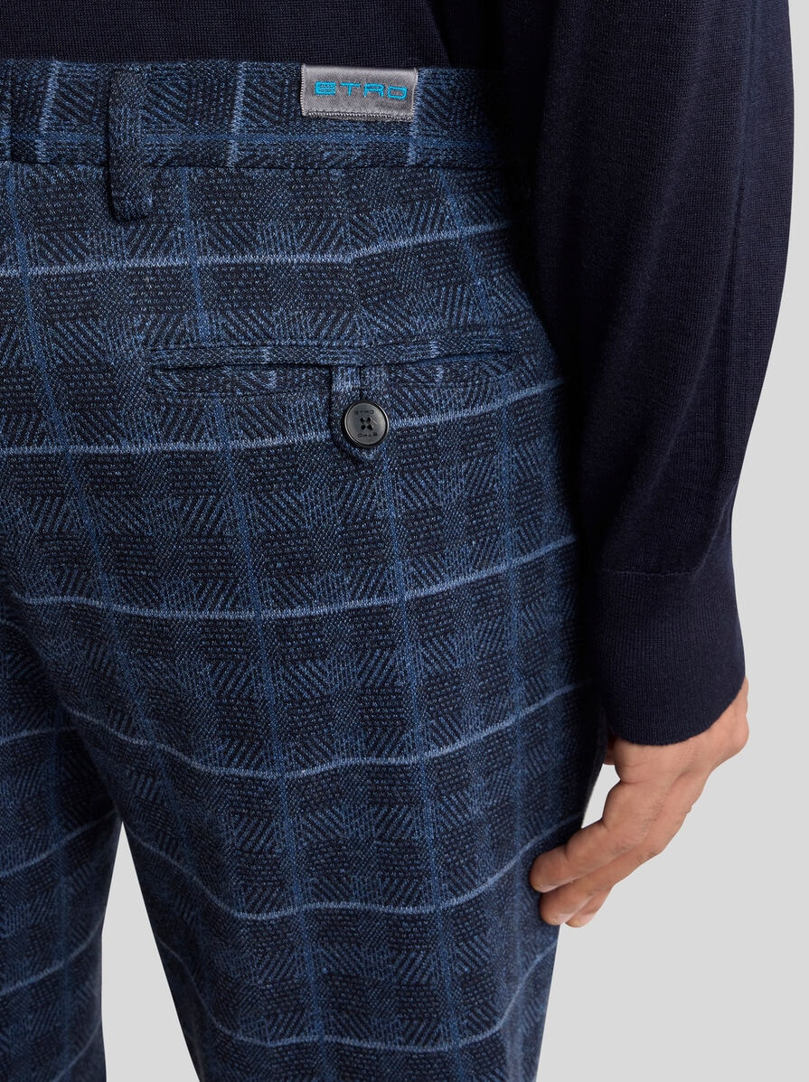 CHECK JERSEY TROUSERS - 3