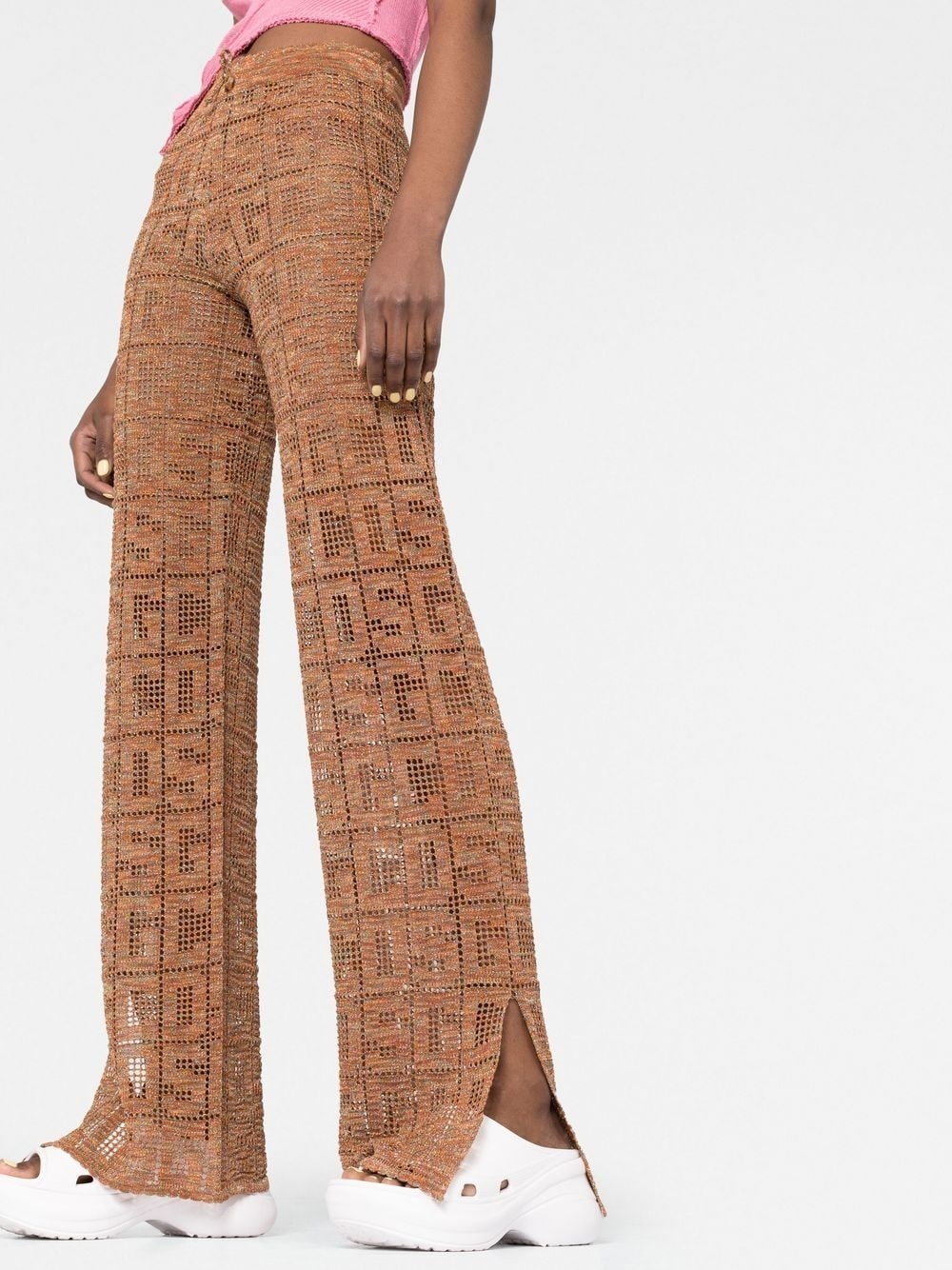 crochet high-waisted trousers - 5